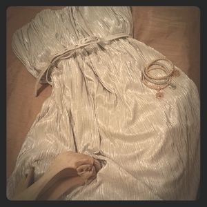 Strapless silver dress